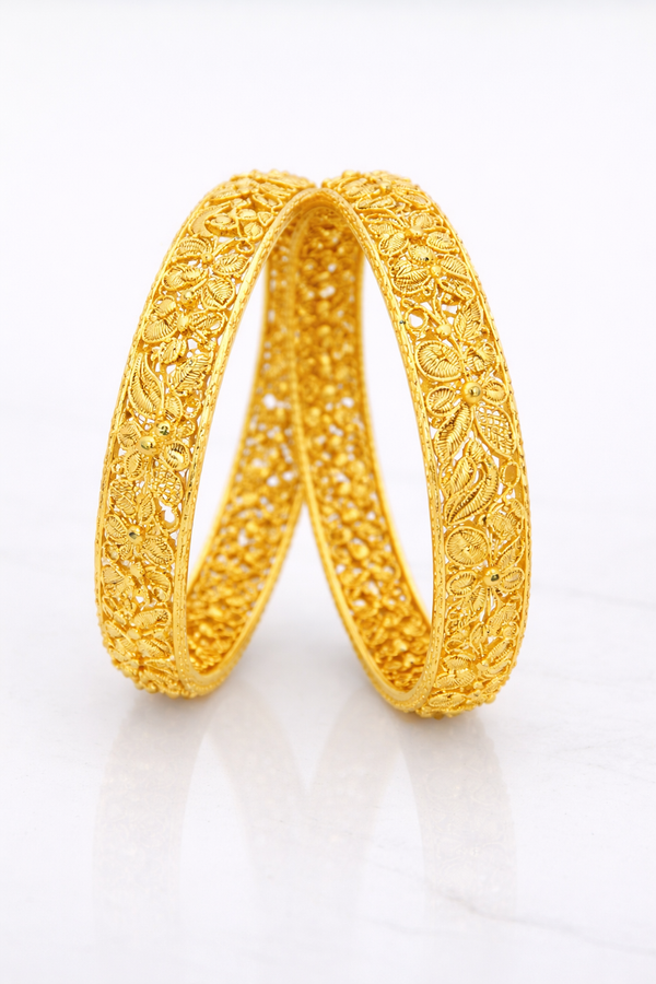 NXGOLD Trendy Traditional Floral Bangles For Women