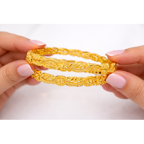 NXGOLD Trendy Floral Designer Bangles For Women