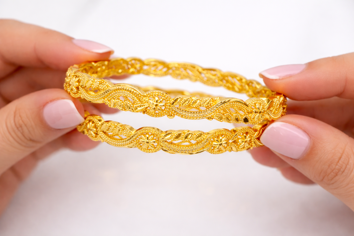 NXGOLD Trendy Floral Designer Bangles For Women