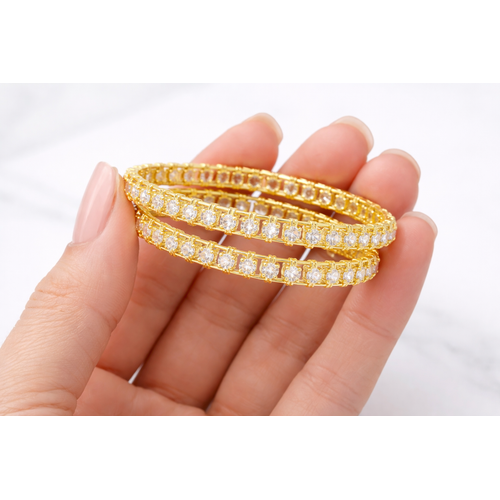 NXGOLD Trendy Stone Studded Bangles For Women