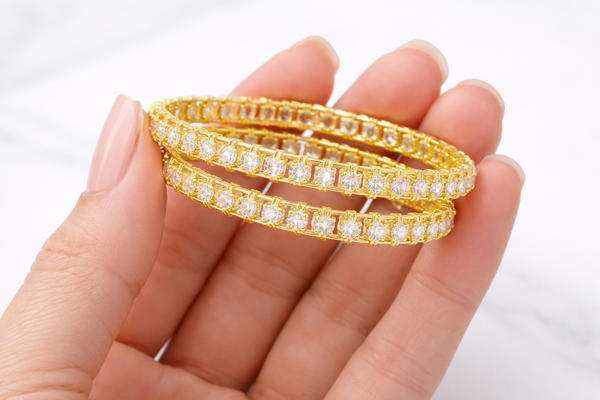 NXGOLD Trendy Stone Studded Bangles For Women