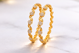 NXGOLD Designer Floral White Stone Bangles For Women