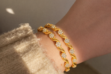 NXGOLD Designer Floral White Stone Bangles For Women