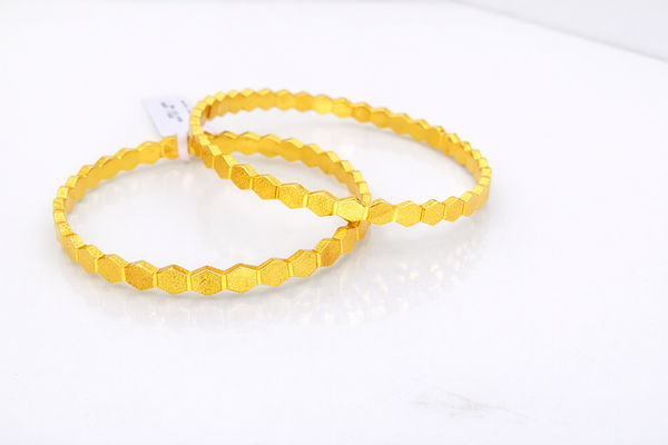 NXGOLD Hexagon Design Gold Bangles For Women