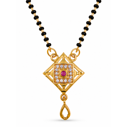 Designer Square Ruby CZ Stone Mangalsutra for Women