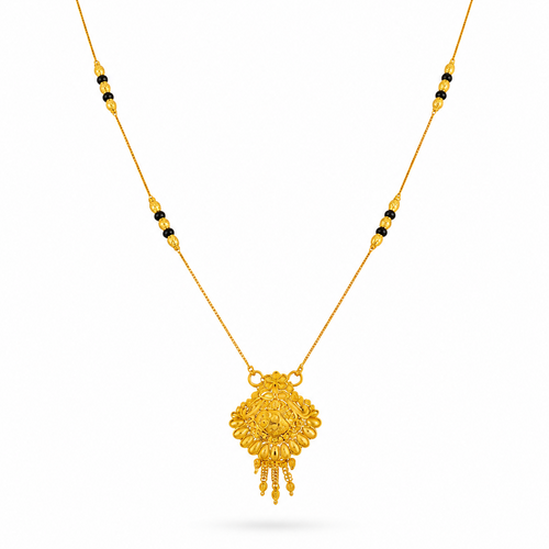 Traditional Mangalsutra with Black Beads & Heritage Pendant