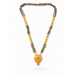 Ethnic Mangalsutra with Intricate Floral Temple Pendant