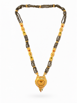 Ethnic Mangalsutra with Intricate Floral Temple Pendant