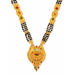 Ethnic Mangalsutra with Intricate Floral Temple Pendant