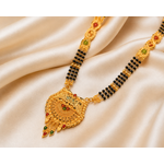 Ethnic Mangalsutra with Intricate Floral Temple Pendant