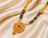 Ethnic Mangalsutra with Intricate Floral Temple Pendant