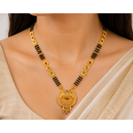 Ethnic Mangalsutra with Intricate Floral Temple Pendant