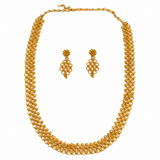 NXGOLD Premium Gold Beaded Choker Necklace Set with Matching Earrings