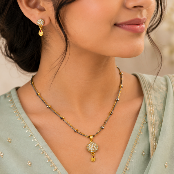 Royal Dazzle CZ Pendant Necklace Set