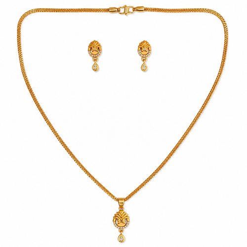 NXGOLD Timeless Floral CZ Pendant Necklace set