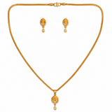NXGOLD Timeless Floral CZ Pendant Necklace set