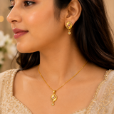 Radiant Ruby Halo Pendant Necklace Set