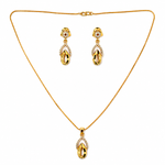 NXGOLD Finish Teardrop Pendant Necklace & Earrings Set for Women