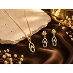 NXGOLD Finish Teardrop Pendant Necklace & Earrings Set for Women
