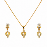NXGOLD Luxe Crystal Bloom Pendant Necklace & Earrings Set