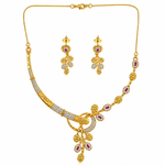 NXGOLD Premium Leaf Vine Crystal Necklace Set for Women