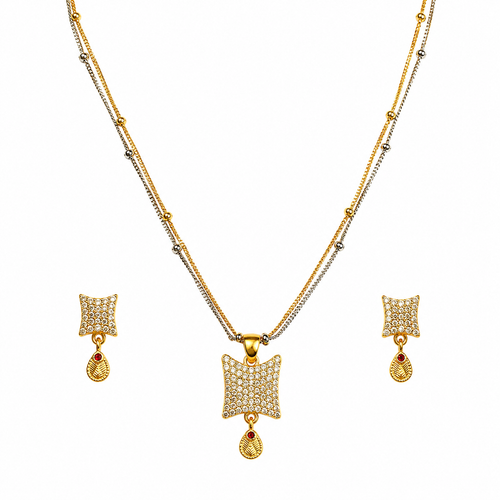 NXGOLD Crystal Veil Pendant & Earrings Set
