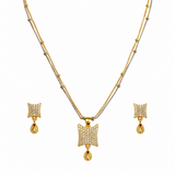 NXGOLD Crystal Veil Pendant & Earrings Set