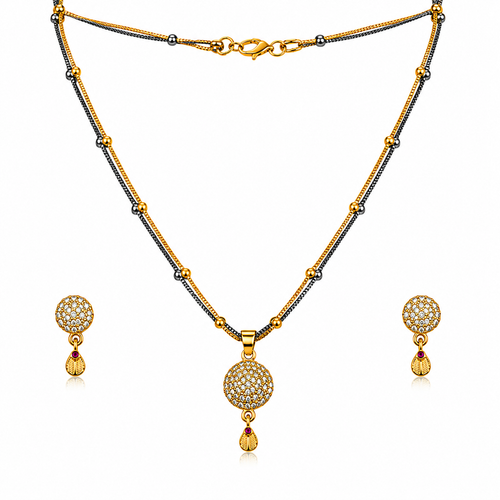 Royal Dazzle CZ Pendant Necklace Set