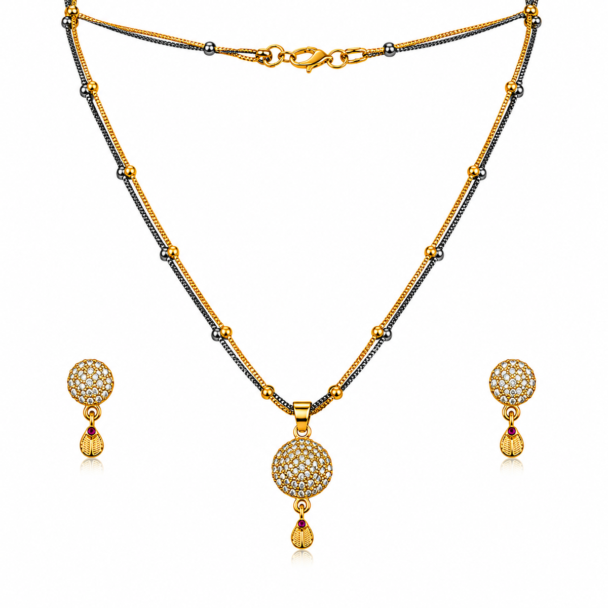 Royal Dazzle CZ Pendant Necklace Set