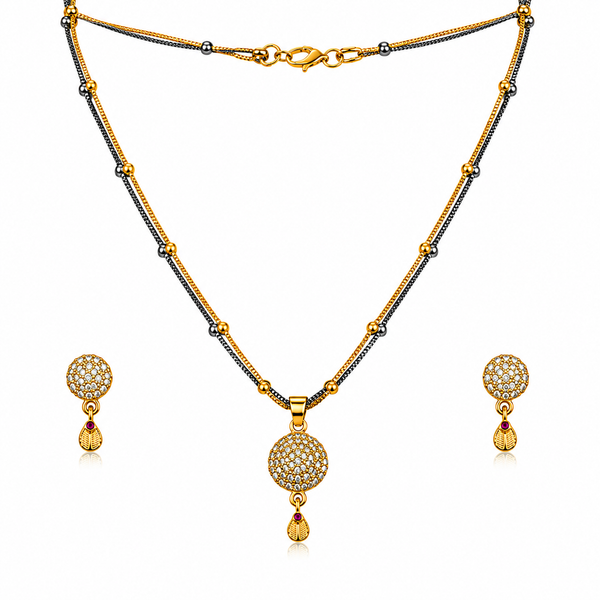 Royal Dazzle CZ Pendant Necklace Set