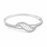 Royal Swirl CZ Stainless Silver Designer Bracelet For Women & Girls