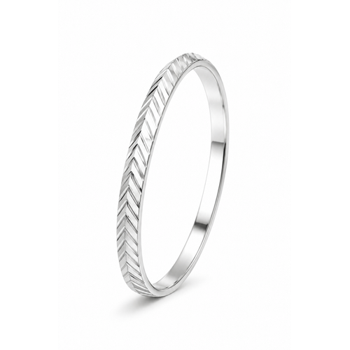 Premium Sterling Silver Chevron Pattern Kada for Men