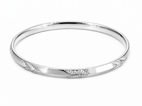 925 Sterling Silver Diamond-Cut Designer Kada for Men & Women