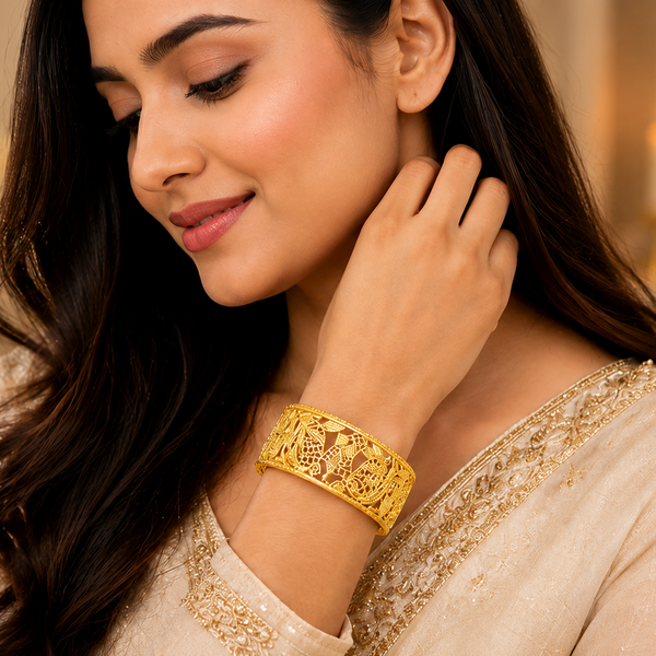 Royal Heritage Filigree Traditional Kada Bracelet for Women