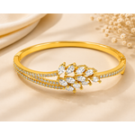 Regal Marquise Crystal Leaf Open Bracelet for Women