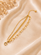 Luxury Triple Layer Mixed Link Chain Bracelet for Women & Girls