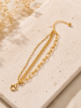 Luxury Triple Layer Mixed Link Chain Bracelet for Women & Girls