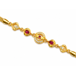 Regal Ruby Sparkle Link Bracelet for Women
