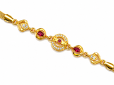 Regal Ruby Sparkle Link Bracelet for Women