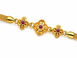 Royal Ruby Floral Charm Bracelet for Women & Girls