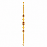 Imperial Ruby Baguette Link Bracelet for Women & Girls