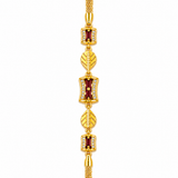 Imperial Ruby Baguette Link Bracelet for Women & Girls