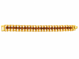 Premium Rudraksha Beaded Gold Bracelet with Dual Chain Design
