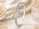 Royal Swirl CZ Stainless Silver Designer Bracelet For Women & Girls