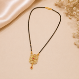 NXGOLD Traditional Black Bead Mangalsutra with Elegant Pendant