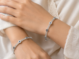 925 Silver Flower Pattern Bangles