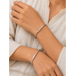 925 Silver Geometric CZ Bangles for Women
