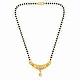 Traditional Black Bead Mangalsutra with Designer CZ Pendant