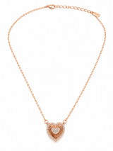 Romantic Rose Gold Heart Necklace for Women