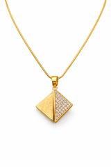 NXGOLD Triangle Stone Pendant Necklace